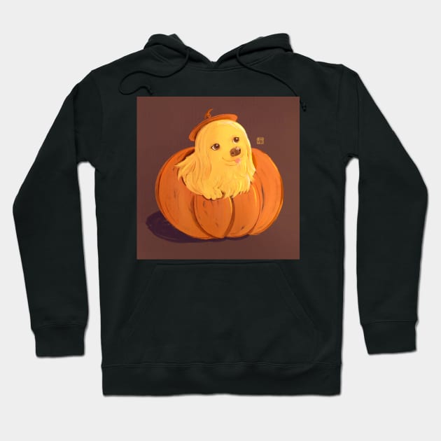 Puppy pumpkin Hoodie by No Idea Gallery